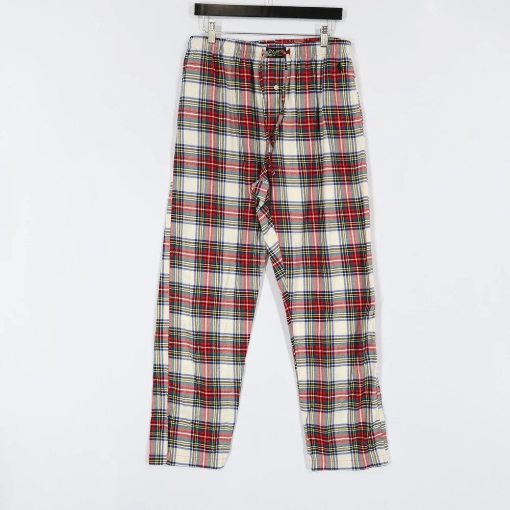 Polo Ralph Lauren Pajama Set Men L Multi Plaid Preppy Holiday Classic $105 NWT